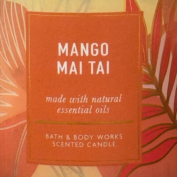 BBW Mango Mai Tai Bath & Body Works Mason Jar Single Wick Candle - Picture 3 of 10